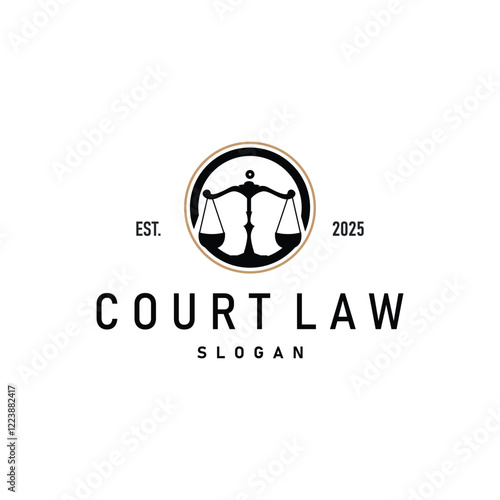justice logo design symbol lawyer court scale design simple minimalist legal symbol illustration template