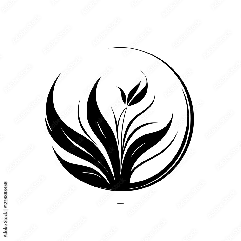 Obraz premium Elegant Black and White Floral Design: Minimalist Botanical Art Print