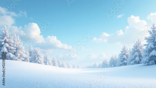 Wallpaper Mural Soft blue sky with cirrus clouds above, gentle snowfall on the ground below, snow, nature Torontodigital.ca