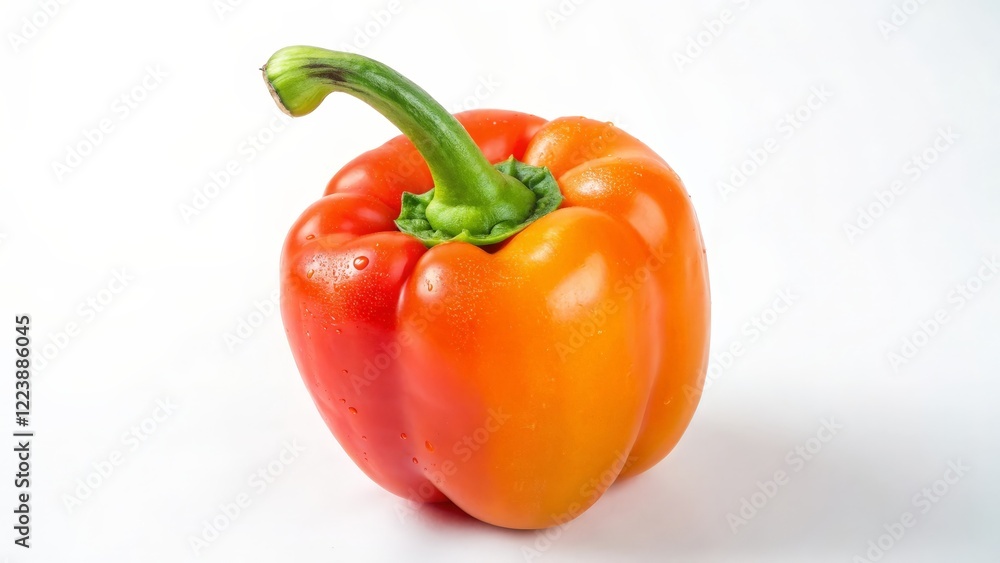 Orange Bell Pepper on White Background Orange Bell Pepper on White Background