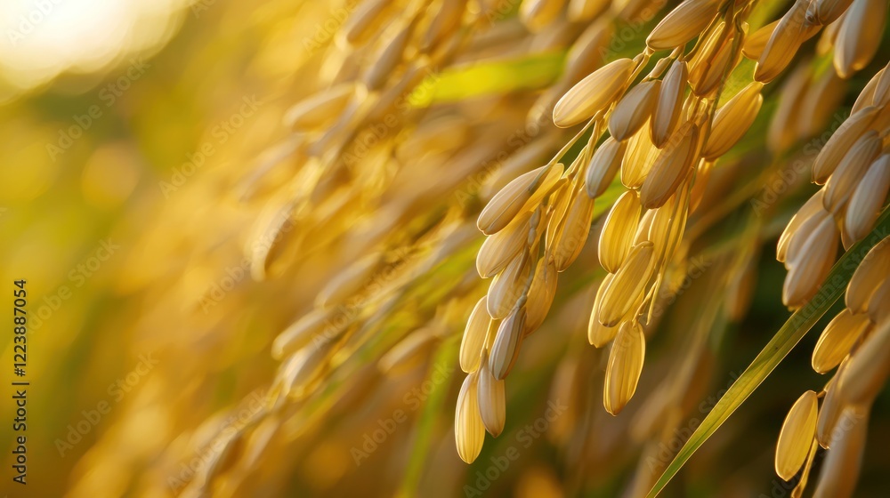 A close-up of rice grains with visible texture and natural variation in shape