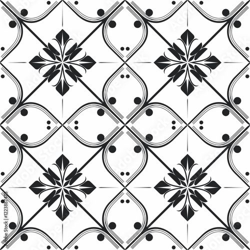 Decorative Floral Ornament Pattern with Vintage Aesthetic