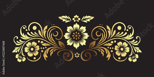 decoration frame flower gold art design