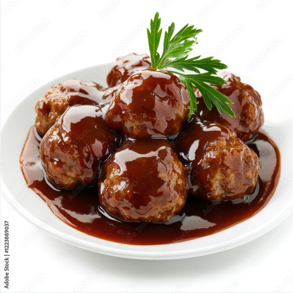 Tender meatballs paired with tangy jam Tender meatballs paired with tangy jam