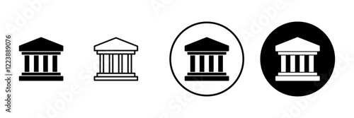 Bank icon vector. Bank sign and symbol, museum, university