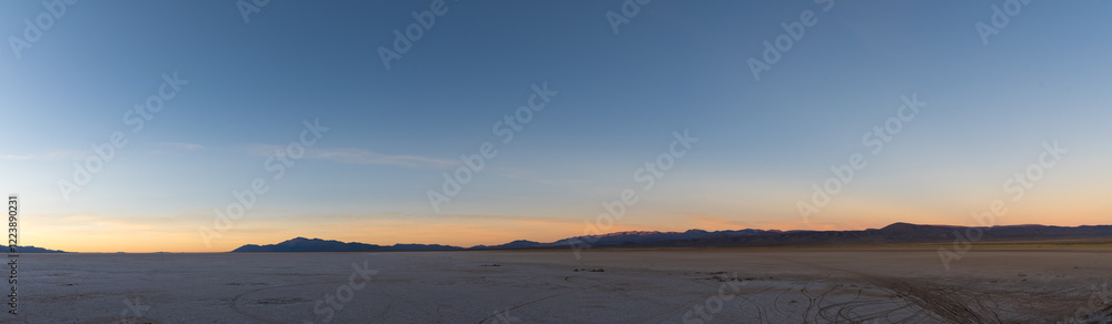 beautiful sunset with a panoramic view in salinas grandes, salt flat in the andean altiplano Jujuy, Argentina beautiful sunset with a panoramic view in salinas grandes, salt flat in the andean altiplano Jujuy, Argentina
