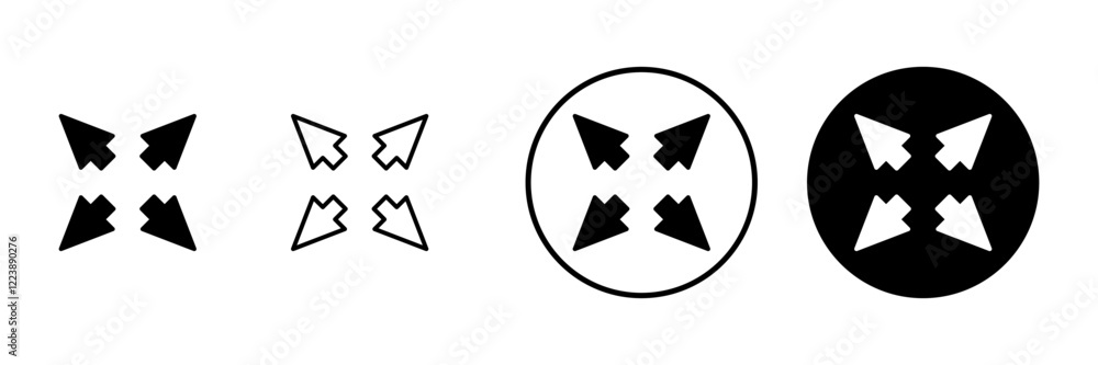 Fullscreen Icon vector. Expand to full screen sign and symbol. Arrows symbol Fullscreen Icon vector. Expand to full screen sign and symbol. Arrows symbol