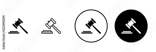 Gavel icon vector. judge gavel sign and symbol. law icon. auction hammer