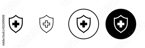 Health insurance icon vector. Insurance health document sign and symbol