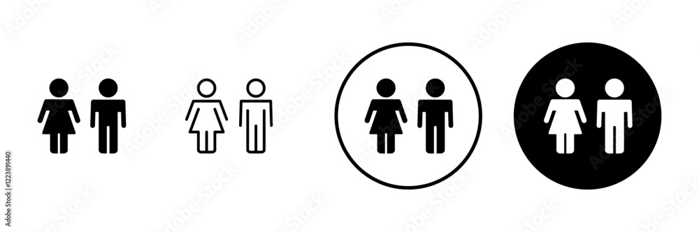 Man and woman icon vector. male and female sign and symbol. Girls and boys Man and woman icon vector. male and female sign and symbol. Girls and boys