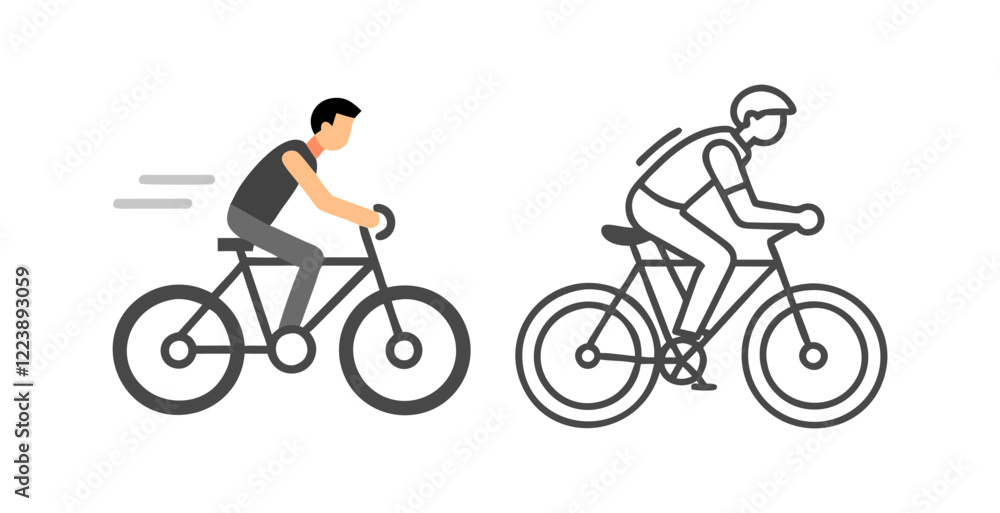 Fototapeta premium person riding bicycle vector