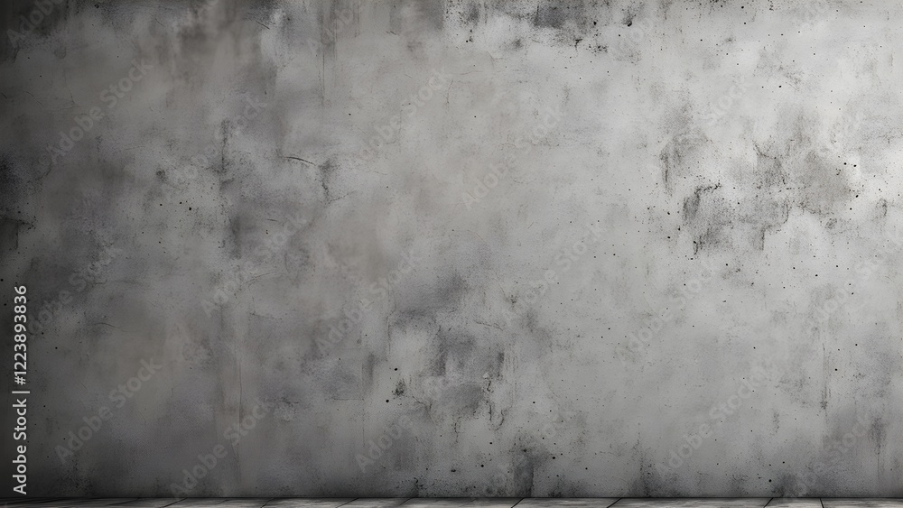 Obraz premium High-resolution image of a textured grey concrete wall and floor, ideal for backgrounds and design projects.