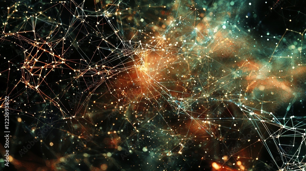 Intricate Web of Connections in a Colorful Abstract Digital Landscape Intricate Web of Connections in a Colorful Abstract Digital Landscape