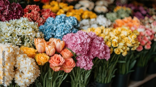 Vibrant Colorful Flower Arrangements Blooming Beautifully