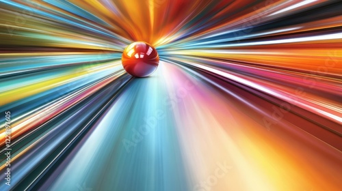 Wallpaper Mural Close-up of a bowling ball with bold colors rolling smoothly along the track, with motion blur creating a sense of speed Torontodigital.ca