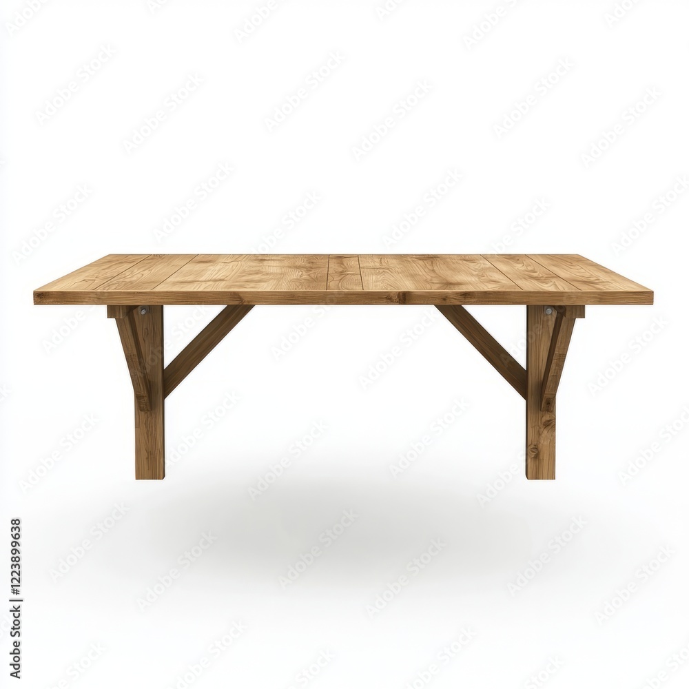 Simple, rustic wooden table isolated on white. Simple, rustic wooden table isolated on white.