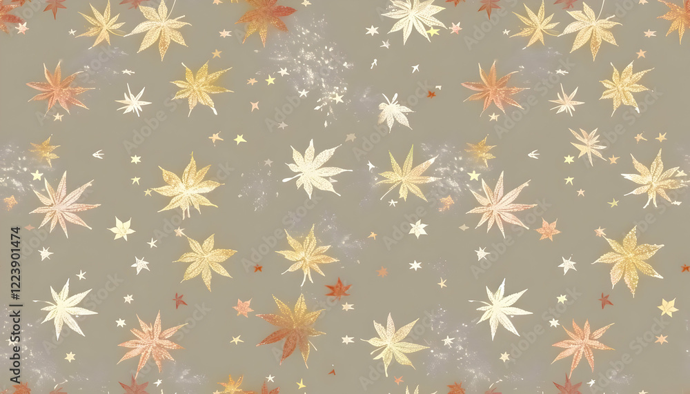 A pattern featuring autumn leaves in warm colors against a neutral background. A pattern featuring autumn leaves in warm colors against a neutral background.