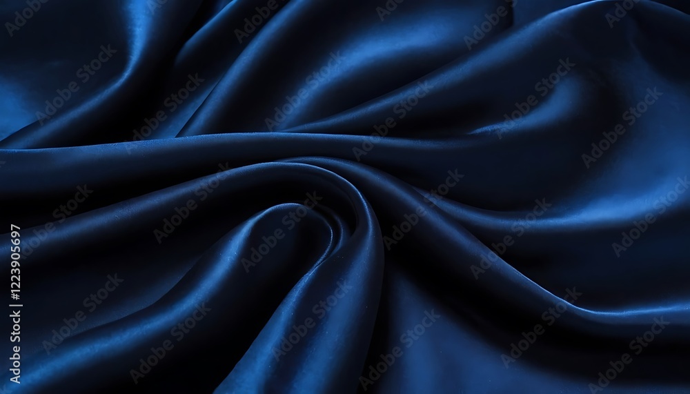 Fototapeta premium Abstract dark blue background. Silk satin. Navy blue color. Elegant background with space for design. Soft wavy folds. 8