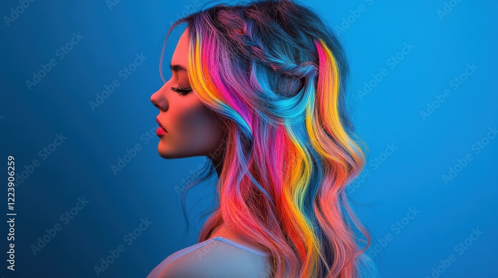 Woman with long hair standing outdoors in natural light with a soft focus background Woman with long hair standing outdoors in natural light with a soft focus background