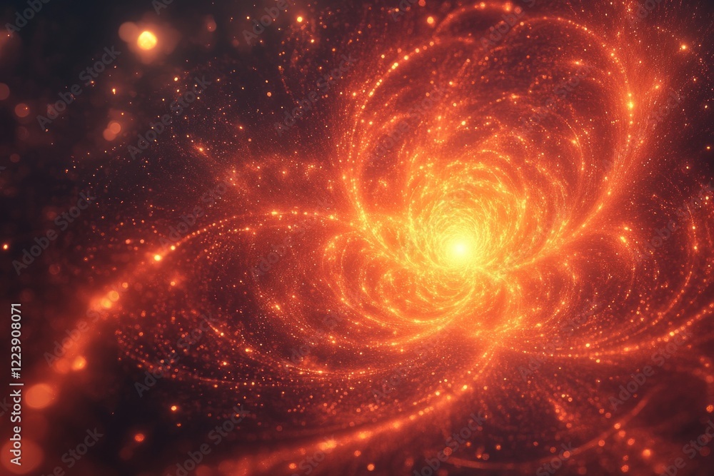 Fiery cosmic swirl, glowing nebula Fiery cosmic swirl, glowing nebula