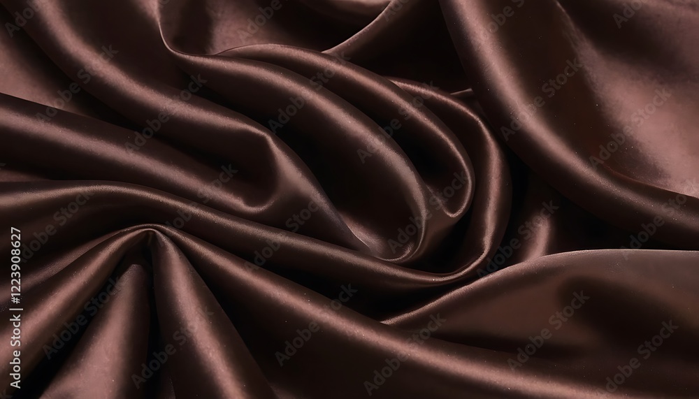 Obraz premium Shiny Silk Satin on Dark Chocolate Background – Premium Luxury and Elegance. 8