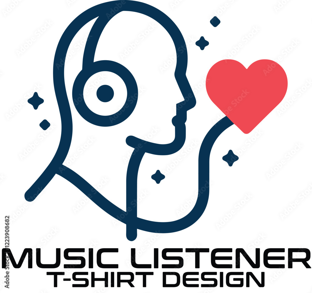 Obraz premium Music Listener Vector Logo Design