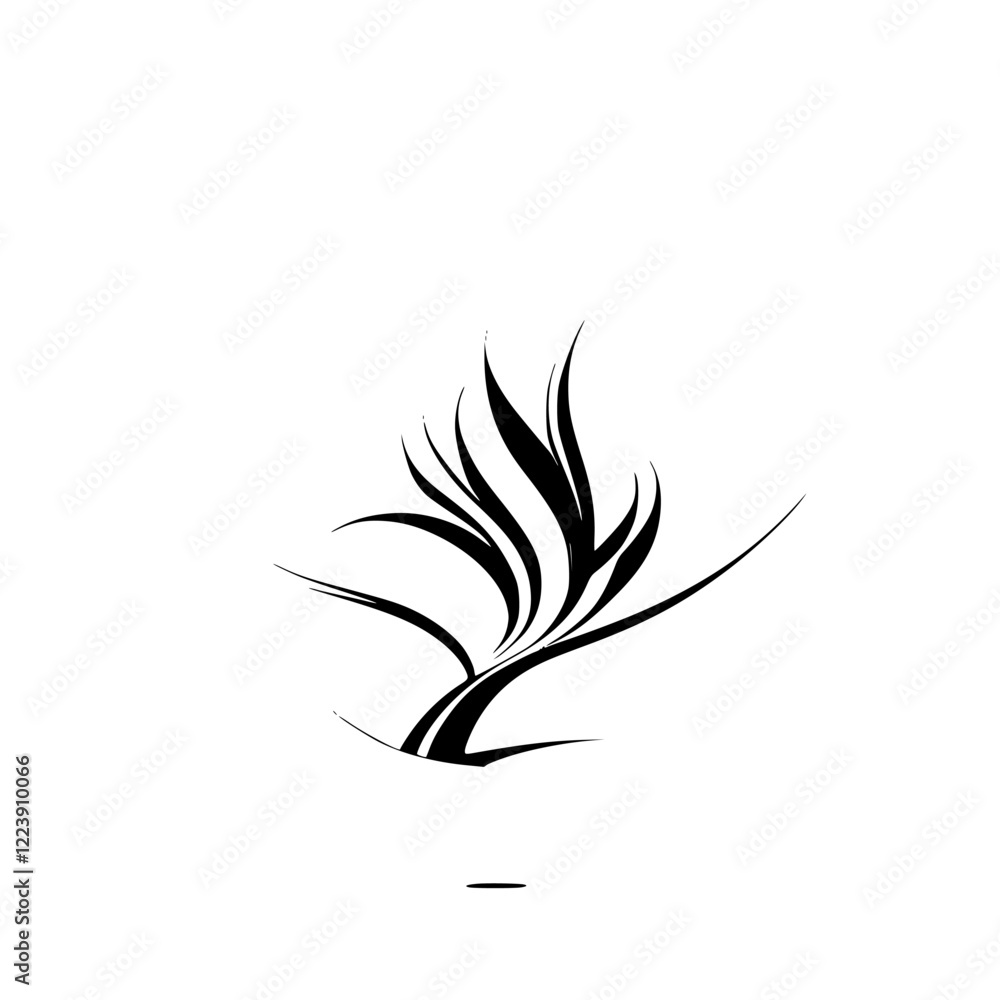 Elegant Black and White Floral Design: Minimalist Botanical Art Print Elegant Black and White Floral Design: Minimalist Botanical Art Print