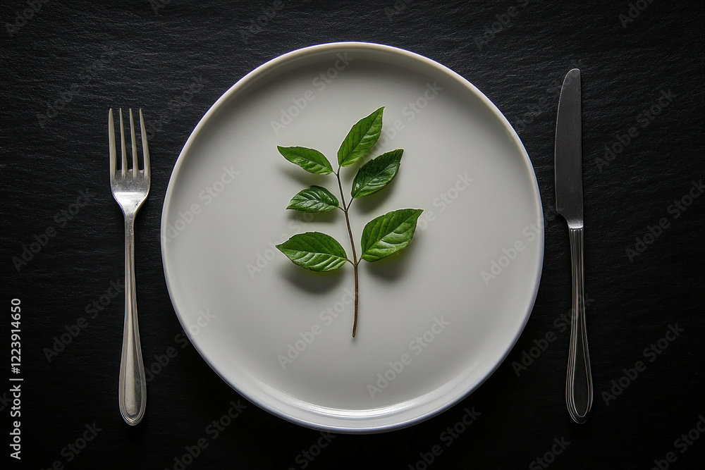 Plate with leaf, isolated on white background. Plate with leaf, isolated on white background.