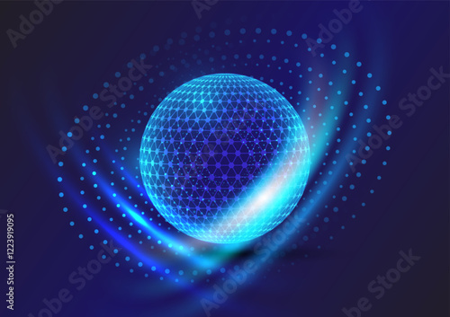 Abstract background with quantum lightning aura