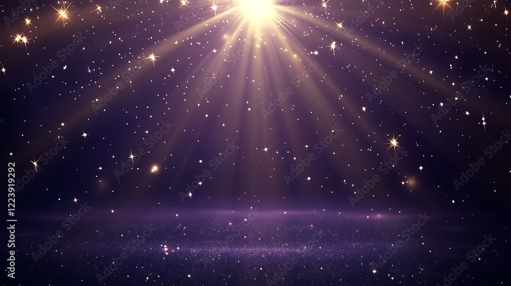 Fototapeta premium Celestial Lights Shine Brightly Over Glittering Dust