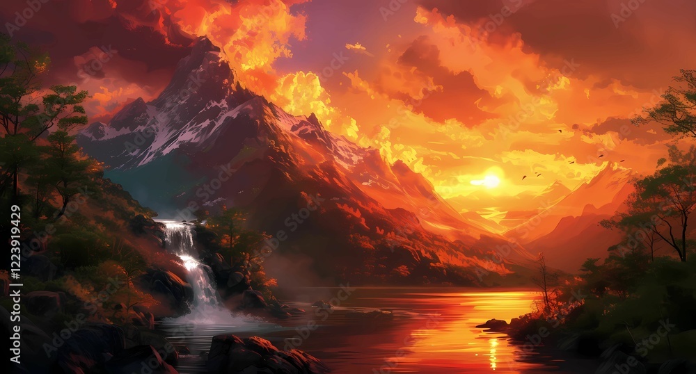 a mountain and the lake in the background a mountain and the lake in the background