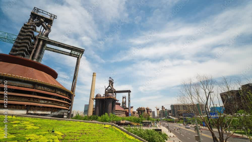 Beijing Shougang Park blast furnace timelapse Beijing Shougang Park blast furnace timelapse