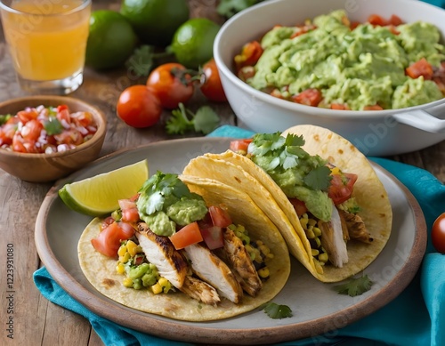 nachos with guacamole and salsa