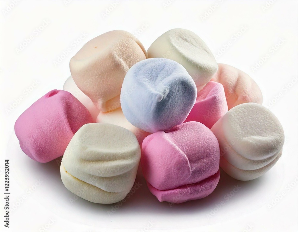 Firefly Marshmallows isolated on white background Firefly Marshmallows isolated on white background