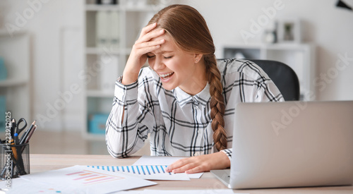 Portrait of stressed woman ...