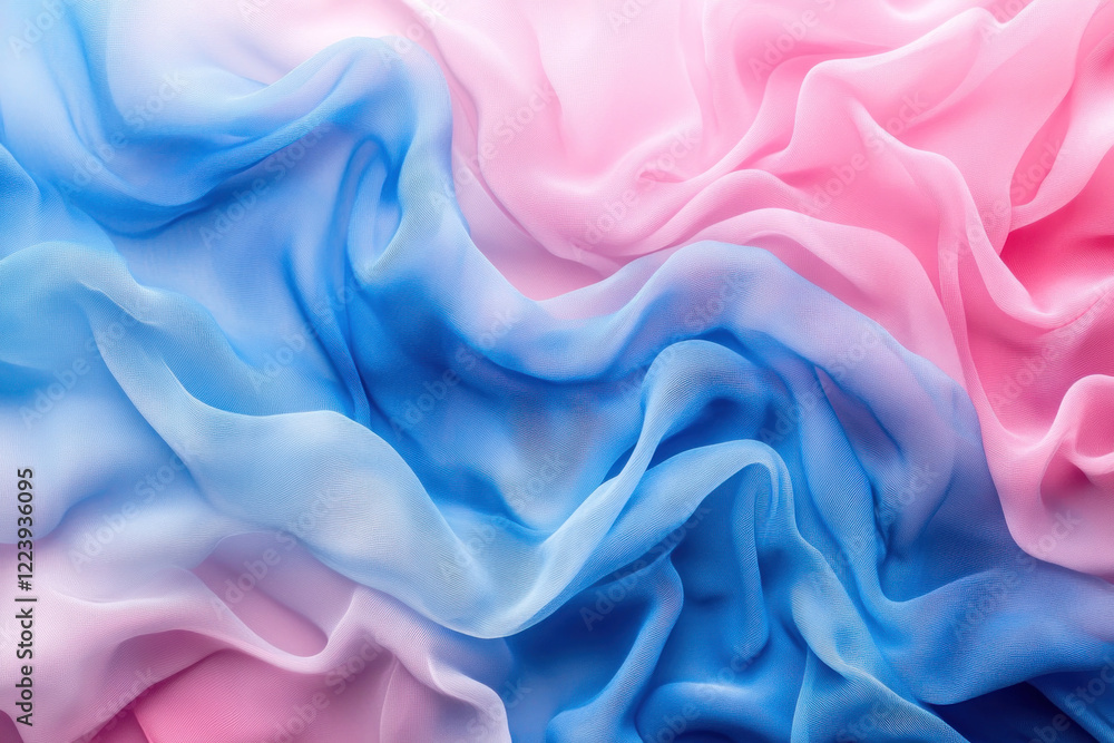 Obraz premium Close-up: Pink and blue fabric intertwining, creating a vibrant and intricate design.