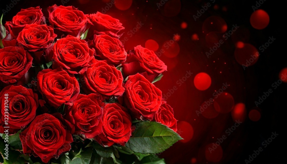 Red roses bouquet with free space for text Red roses bouquet with free space for text