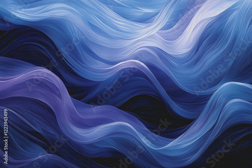 Abstract background featuring flowing blue waves with a smooth gradient design suitable for various creative projects and digital applications photo