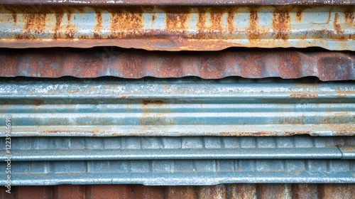 Obraz na płótnie A stack of galvanized metal sheets in a workshop or industrial setting w salonie