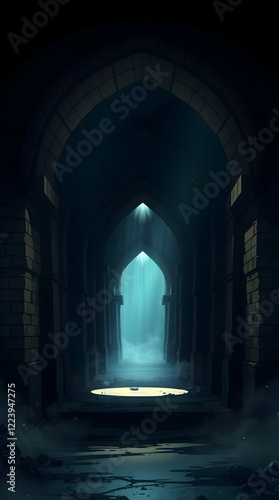 Wallpaper Mural Hidden Archway, Volumetric Lighting, Dust or Fog, Low Contrast, Isekai Anime Style, Strong Moody Style, High Resolution Torontodigital.ca