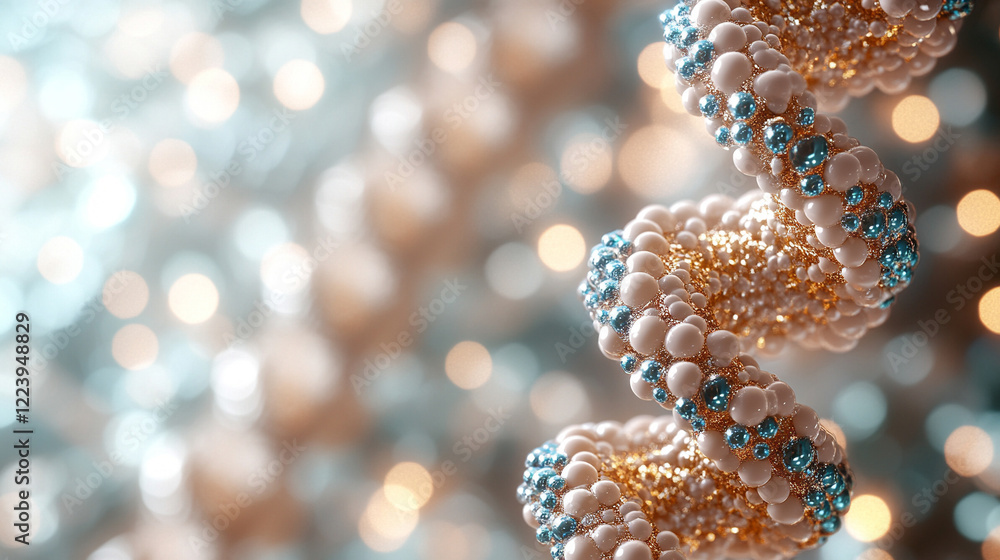 DNA strand glowing in a futuristic environment with advanced technology, representing genetics and science, minimalistic design with a bright tone, blurred background, and empty caption space
DNA strand glowing in a futuristic environment with advanced technology, representing genetics and science, minimalistic design with a bright tone, blurred background, and empty caption space