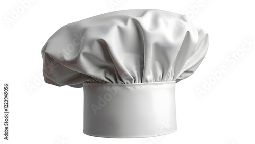 Classic White Chef Hat Isolated on White Background for Professional Cooking


