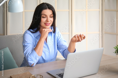 Beautiful woman having job ...