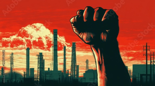 Vintage Propaganda Poster Urging Entrepreneurs to Innovate with Heroic Style and Bold Midday Color Gradients for a Powerful Message