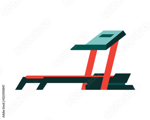 Professional gym treadmill vector illustration