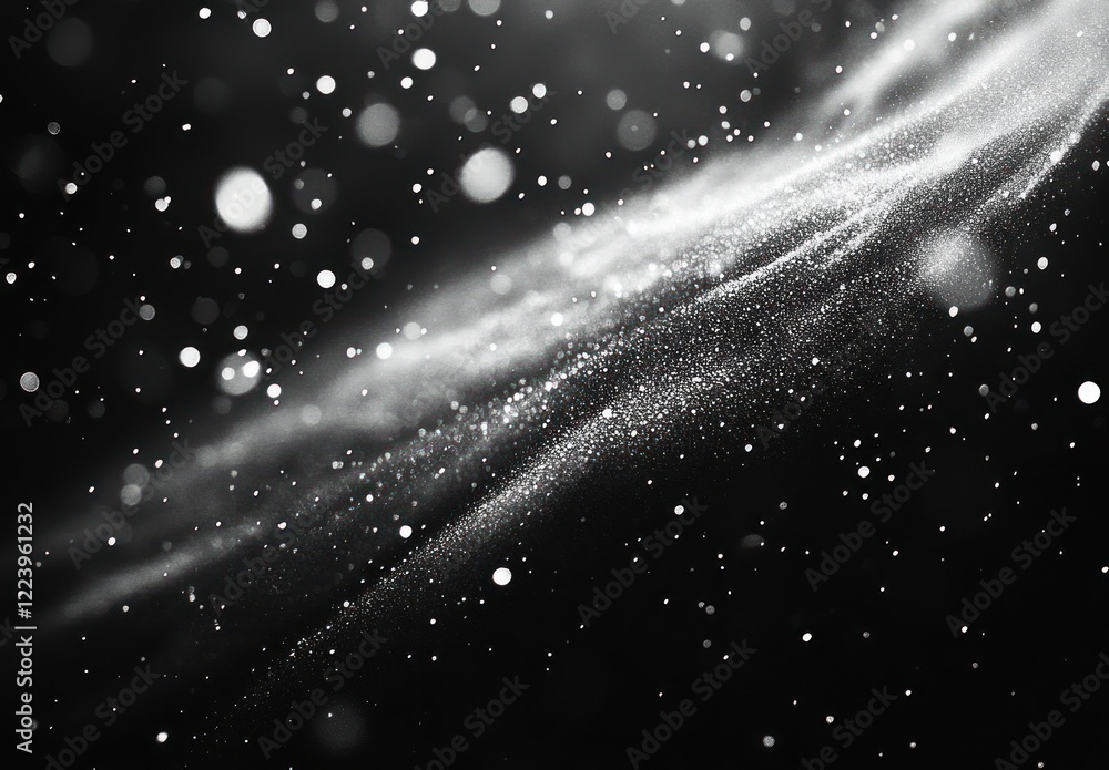 Obraz premium High Contrast Close-Up Spray Mist Fine Water Droplets Dramatic Lighting Minimalist Aesthetic