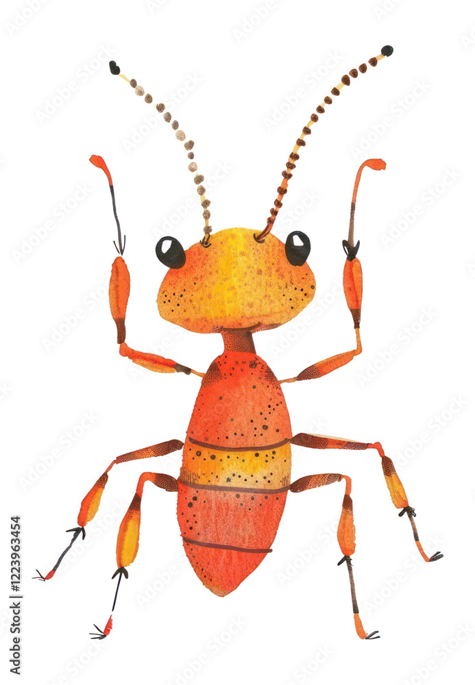 Fototapeta premium PNG Ant illustration whimsical cartoon.