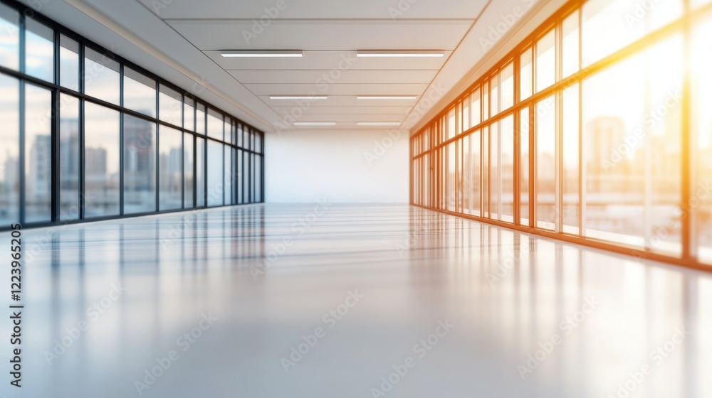 A bright, spacious interior with large windows showcasing a sunset, highlighting modern architecture and a clean, minimalist design. A bright, spacious interior with large windows showcasing a sunset, highlighting modern architecture and a clean, minimalist design.