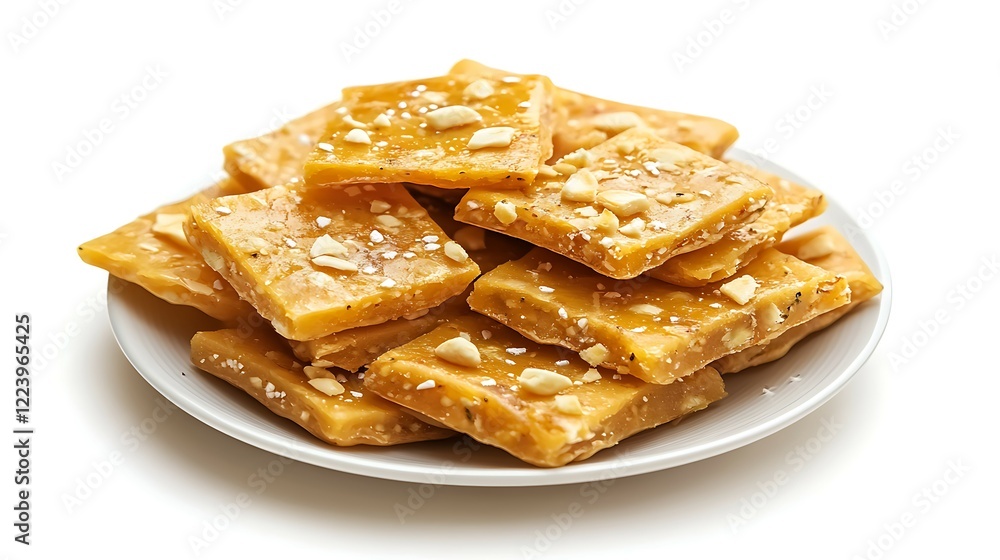 Crackers with sesame seeds on white background. Selective focus. Crackers with sesame seeds on white background. Selective focus.