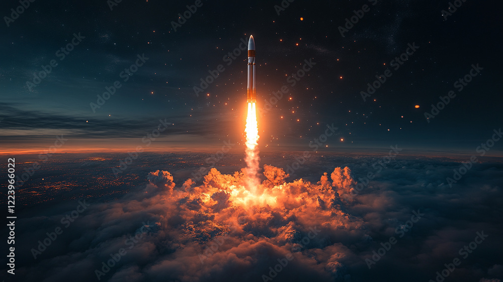 A rocket launching above Earth with a minimalistic bright tone, modern blurred background, and an empty blank space for a caption, symbolizing exploration, innovation, and limitless possibilities.
A rocket launching above Earth with a minimalistic bright tone, modern blurred background, and an empty blank space for a caption, symbolizing exploration, innovation, and limitless possibilities.